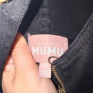 Show Me Your MuMu Black Overalls/Jumpsuit Jean Fabric with Gold Zipper